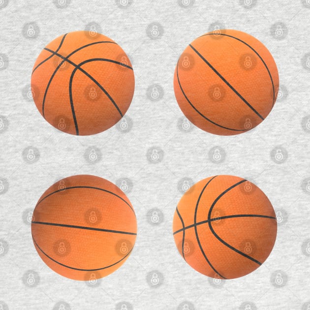 Basketball Lovers Basketballs Pattern for Fans and Players (Black Background) by Art By LM Designs 